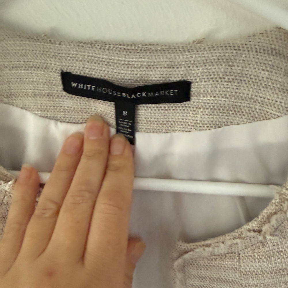 White House Black Market Womens 3Q Sleeve Natural Suit Jacket Size 8 - Picture 6 of 11